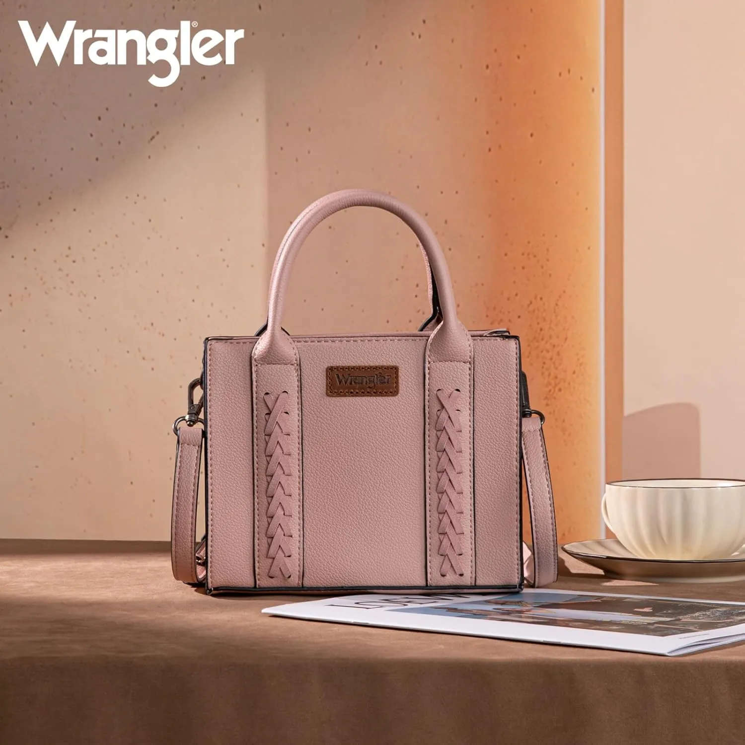 Wrangler Mini Crossbody Purse for Women Cute Small Tote Bag Shoulder Handbag Ladies Top Handle Satchel with Adjustable Strap