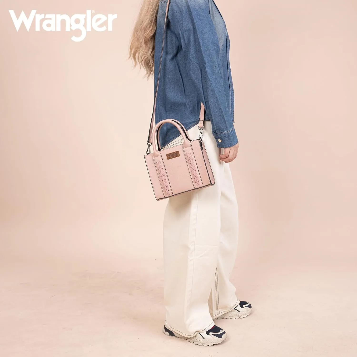 Wrangler Mini Crossbody Purse for Women Cute Small Tote Bag Shoulder Handbag Ladies Top Handle Satchel with Adjustable Strap
