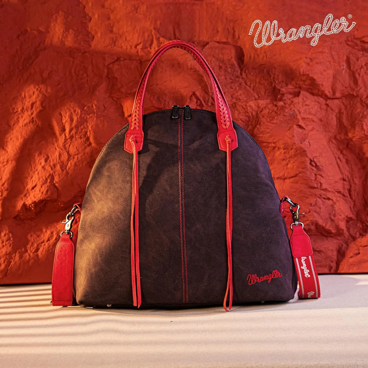 Wrangler Weekender Travel Bag Woven Top Handle Large Handbag and Boho Carry on Bag