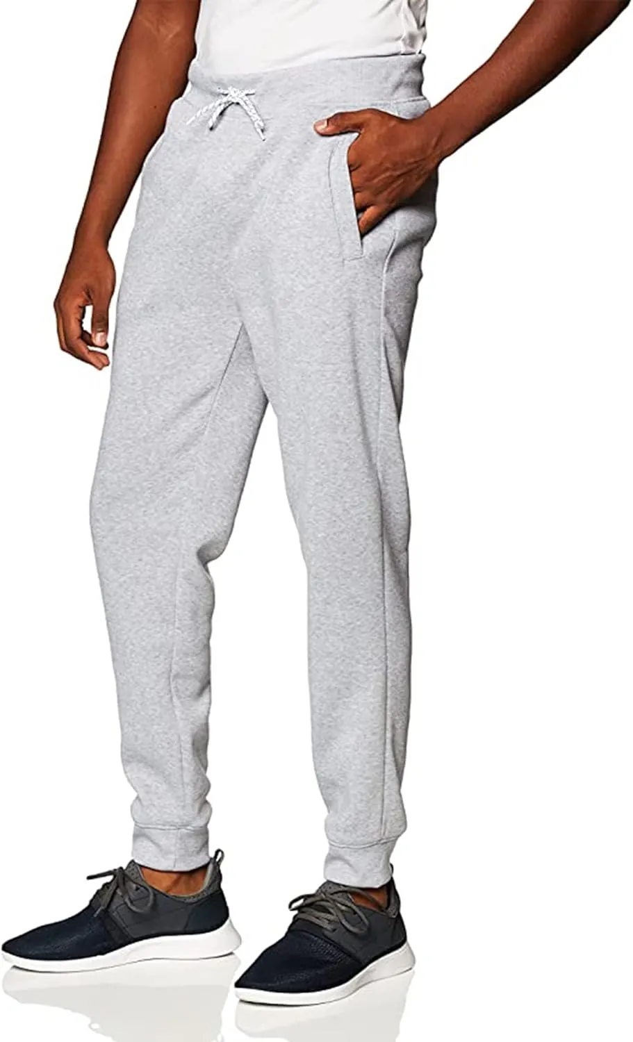 WT02 Men's Active Basic Fleece Joggers, Relaxed and Comfortable Sweatpants