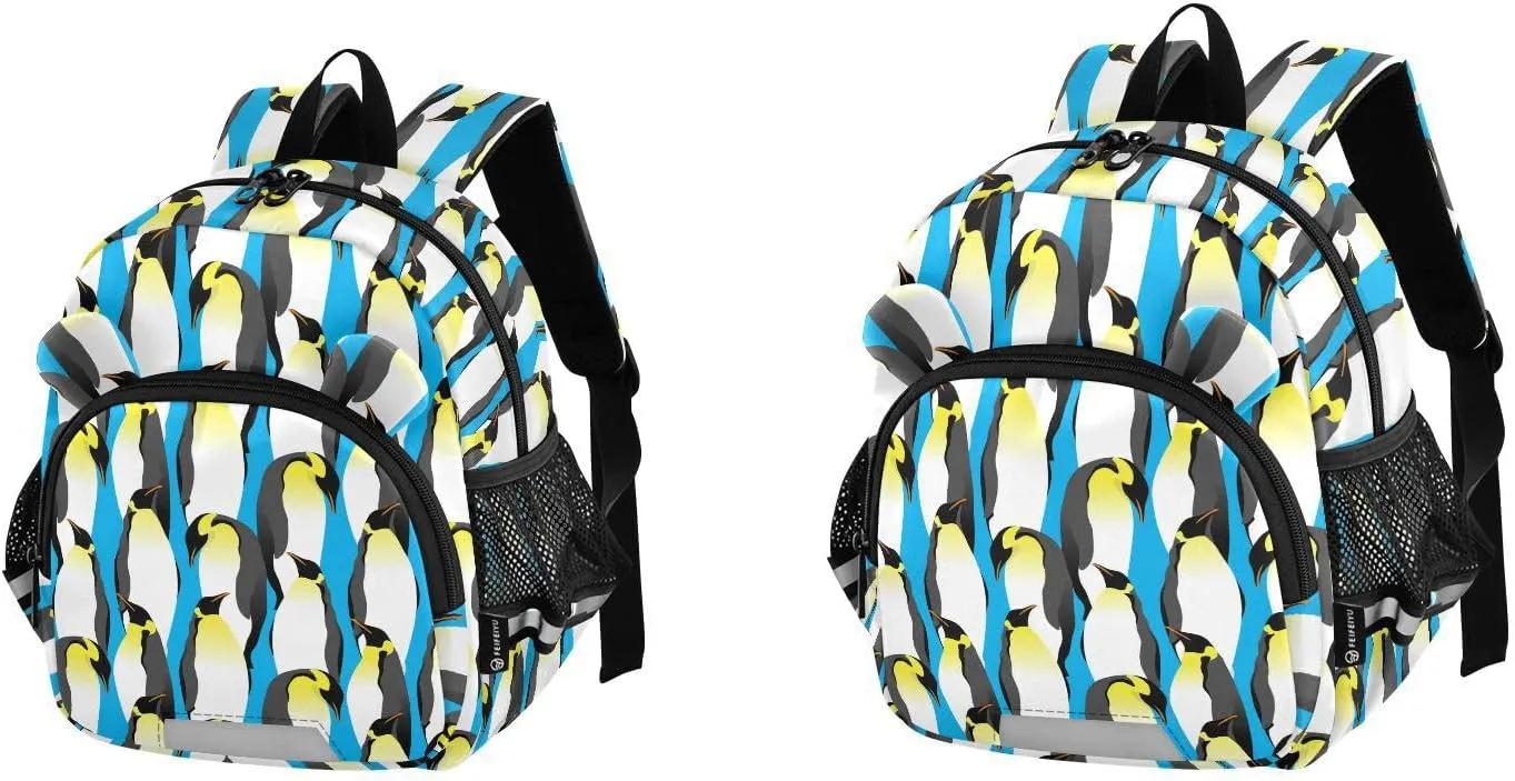 Wusikd Kids Backpack Emperor Penguins Toddler Bags Blue Animal Schoolbag for Girls Boys Kindergarten Student S