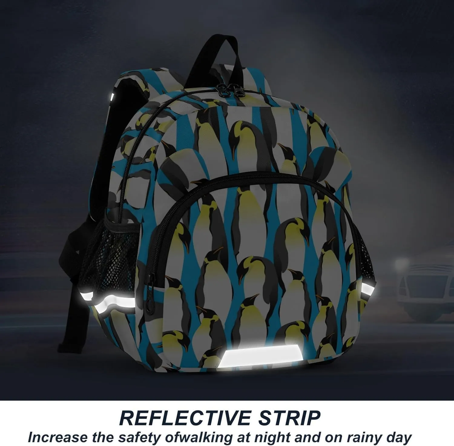 Wusikd Kids Backpack Emperor Penguins Toddler Bags Blue Animal Schoolbag for Girls Boys Kindergarten Student S