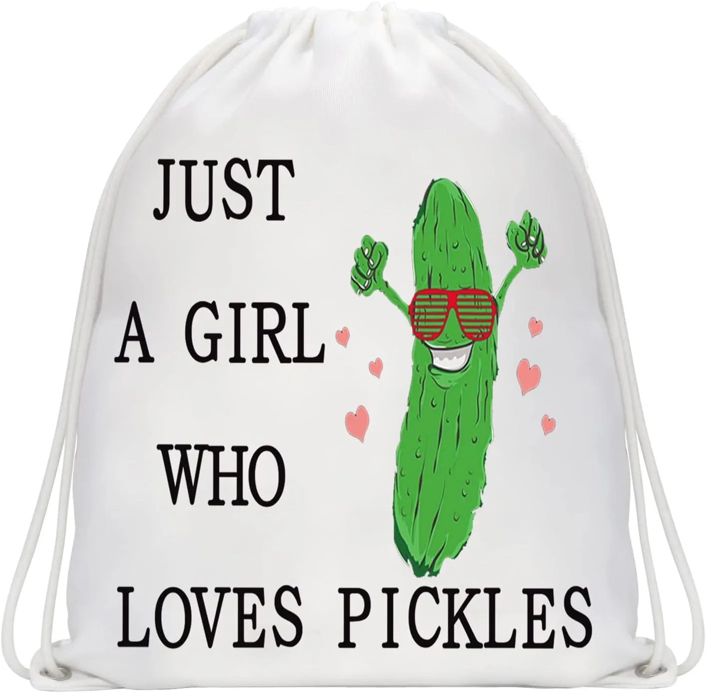 WZMPA Pickle Drawstring Backpack Pickle Food Party Gift Just Who Loves Pickles Drawstring Travel Bag Pickle Lover Gift (Who Loves Pickles)