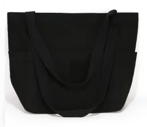 XL Heavy Duty Canvas Grocery Bag Multi Purpose Tote Outer Pockets