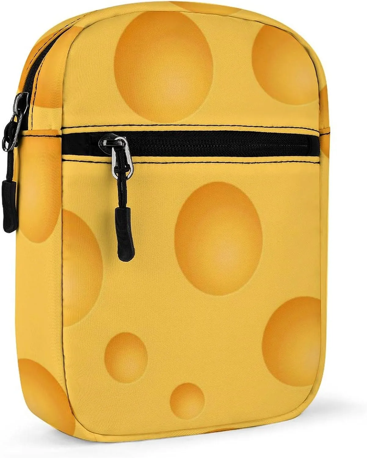 Yellow Cheese Pattern Crossbody Bag Small Shoulder Bag Waterproof, Lightweight And Convenient