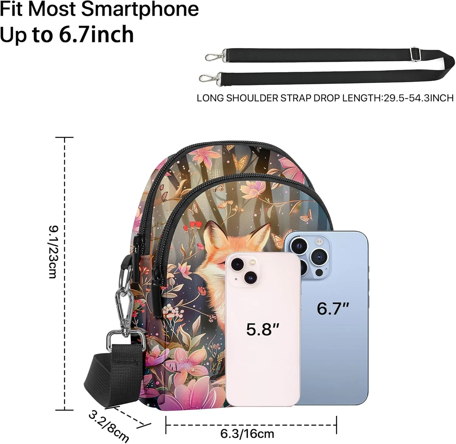 Yrebyou Small Crossbody Bags for Women Casual Cell Phone Purse Waterproof Over Shoulder Handbag with Card Slots