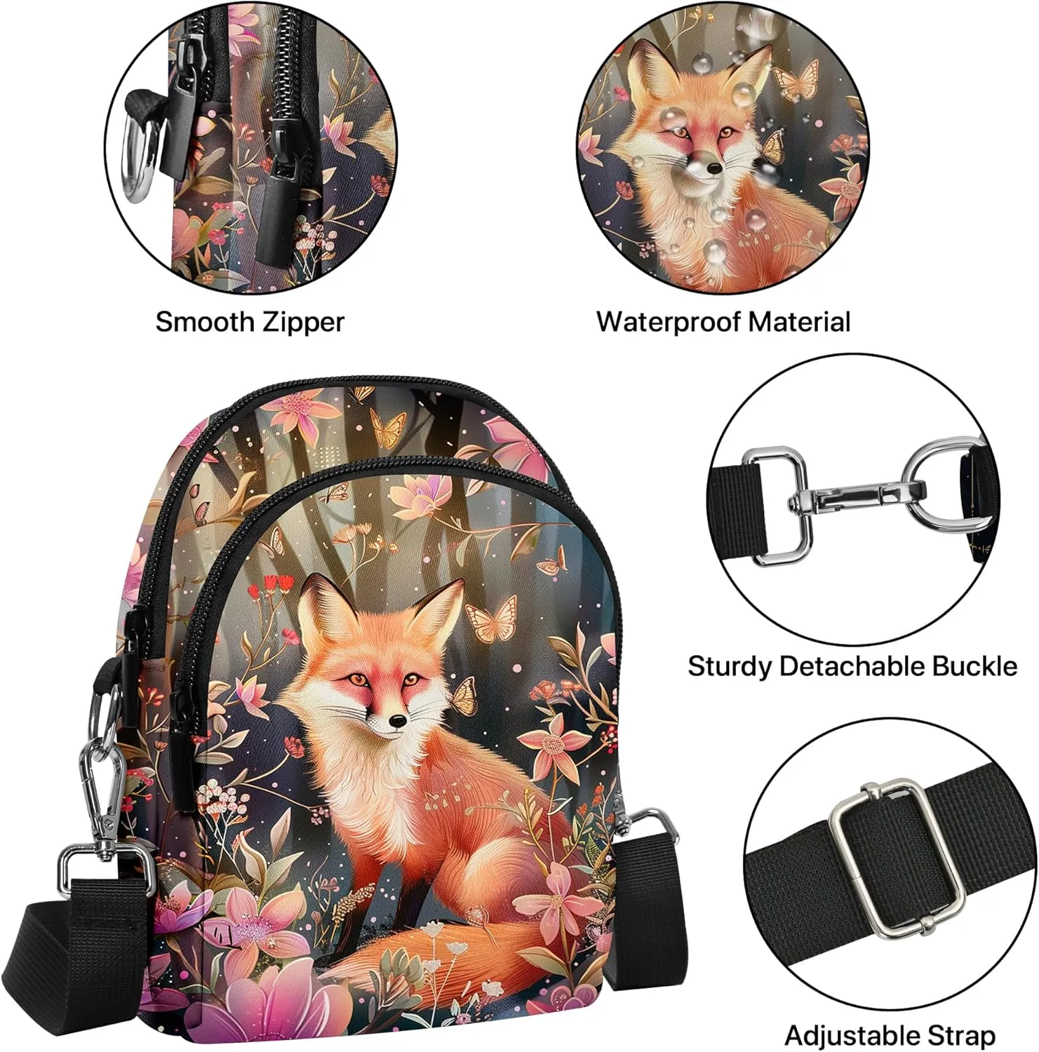 Yrebyou Small Crossbody Bags for Women Casual Cell Phone Purse Waterproof Over Shoulder Handbag with Card Slots