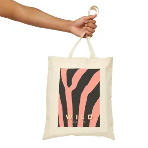 Zebra Print Canvas Tote Bag, WILD and Free