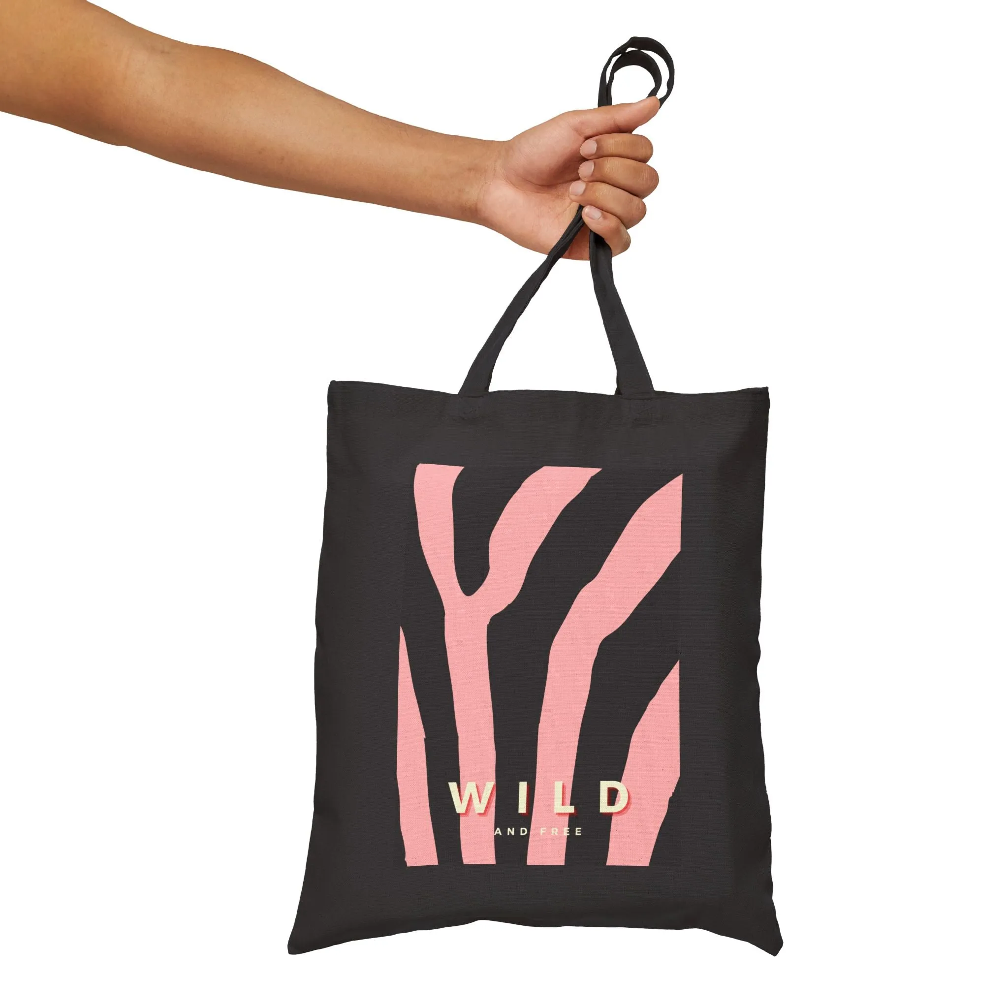 Zebra Print Canvas Tote Bag, WILD and Free