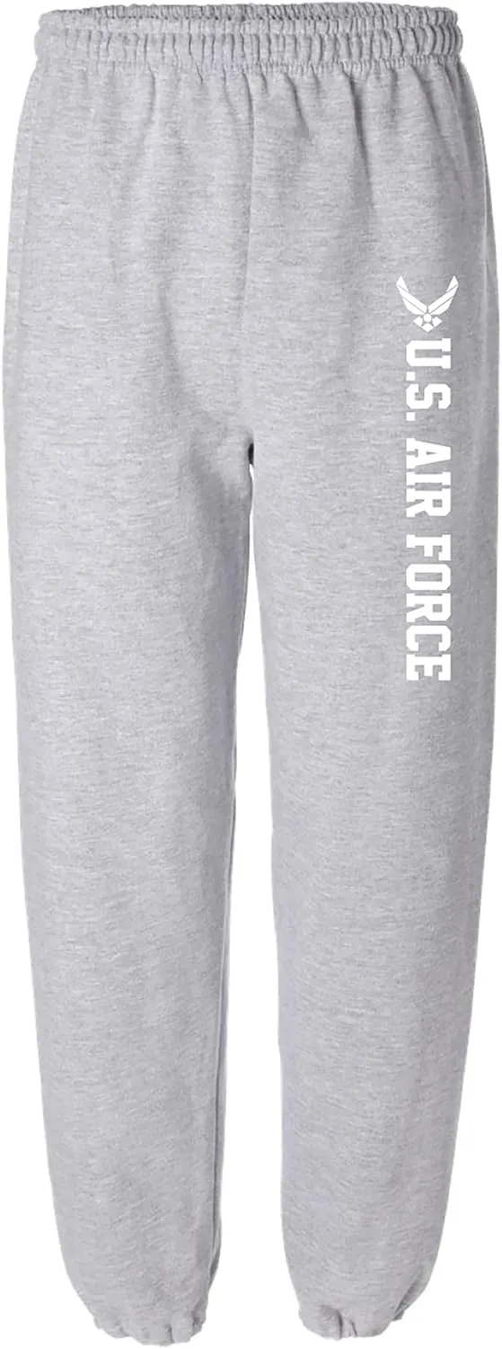 zerogravitee Air Force Sweatpants - Military Theme Elastic Bottom Sweatpants with White Print