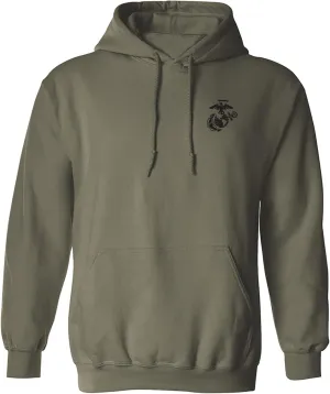 zerogravitee Marines Emblem left chest Adult Hooded Sweatshirt