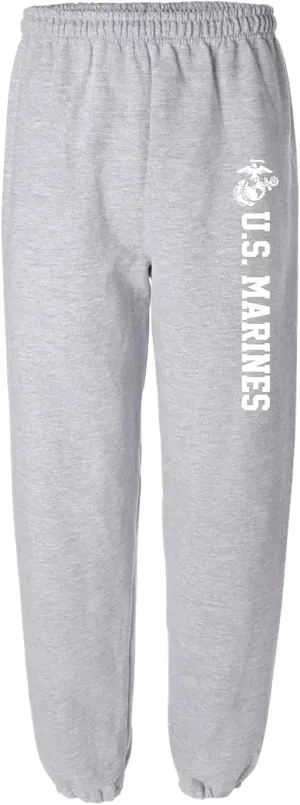 zerogravitee Marines Military Theme Elastic Bottom Sweatpants with White Print