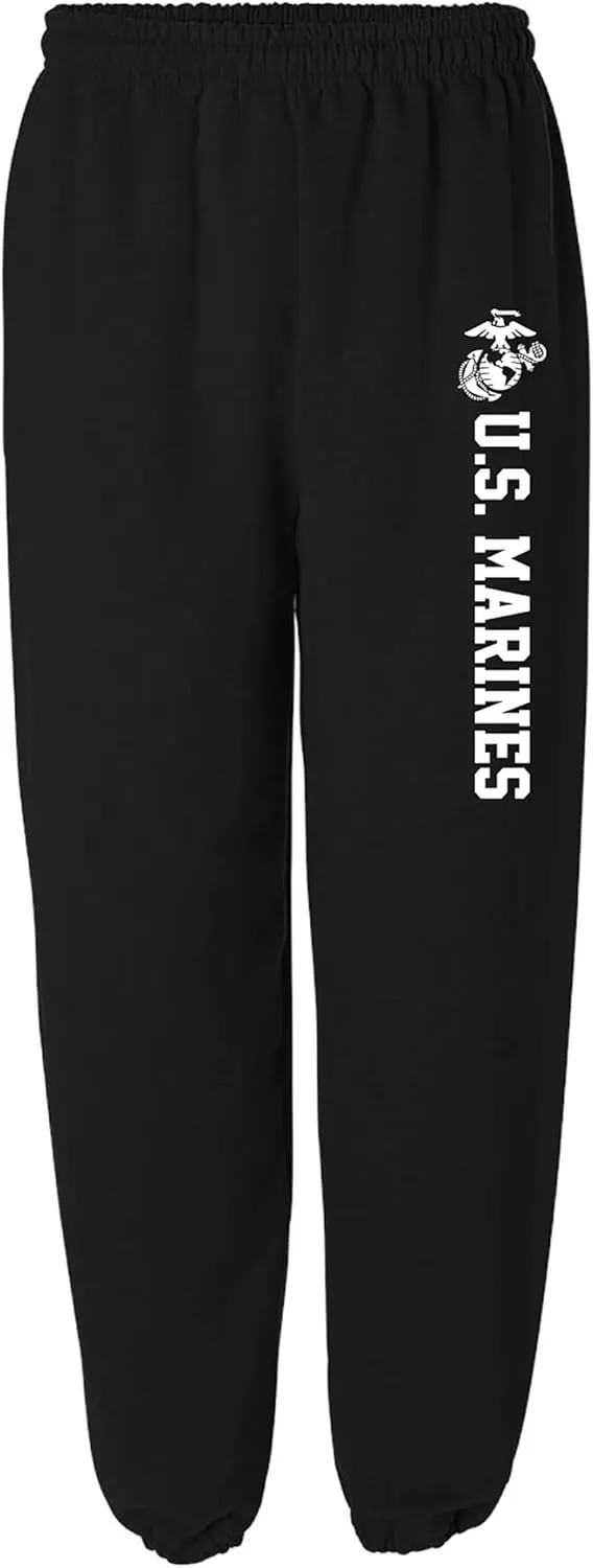 zerogravitee Marines Military Theme Elastic Bottom Sweatpants with White Print