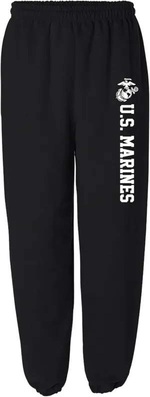 zerogravitee Marines Military Theme Elastic Bottom Sweatpants with White Print