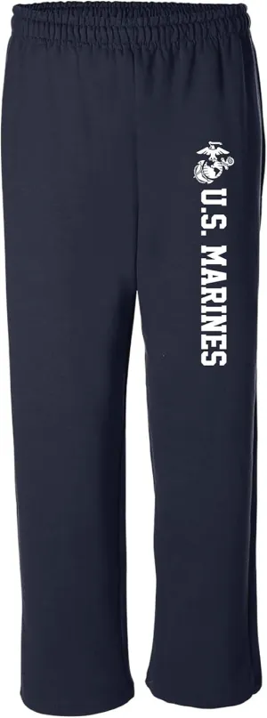 zerogravitee Marines Military Theme Open Bottom Sweatpants with White Print