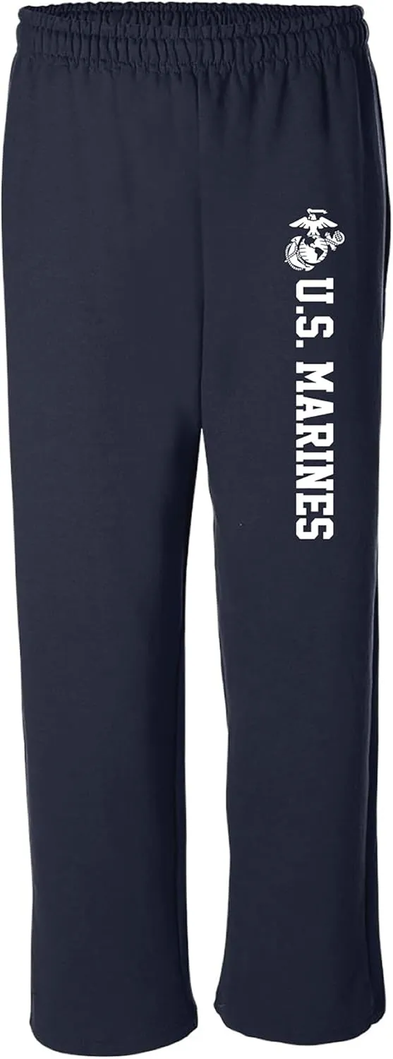 zerogravitee Marines Military Theme Open Bottom Sweatpants with White Print