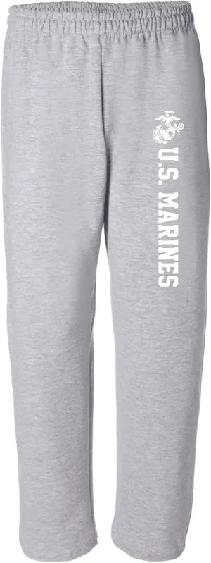 zerogravitee Marines Military Theme Open Bottom Sweatpants with White Print