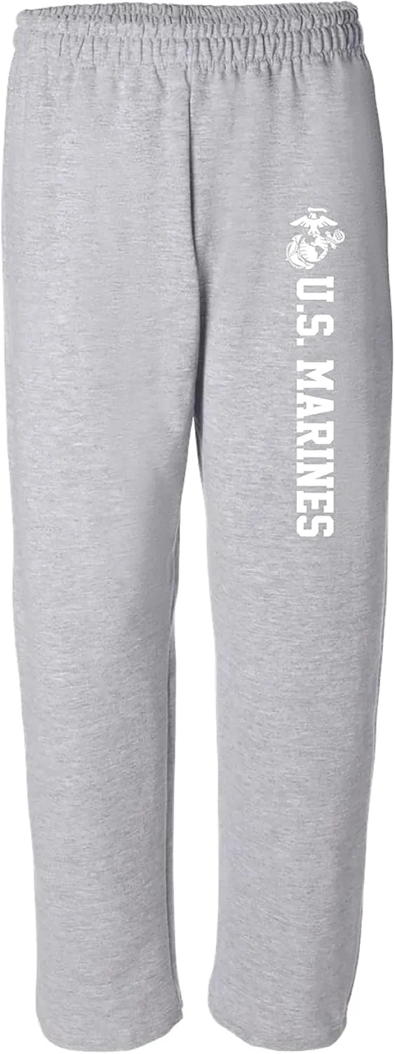 zerogravitee Marines Military Theme Open Bottom Sweatpants with White Print