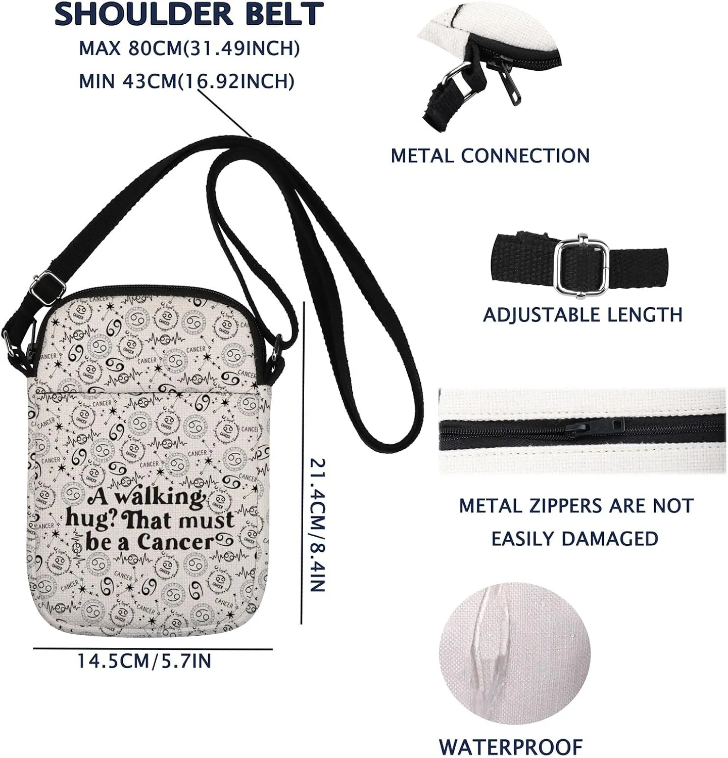 Zodiac Signs Crossbody Bag Horoscope Gift 12 Constellation Birthday Gift Astrologist Bag