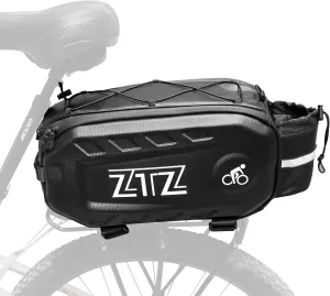 ZTZ Bike Bags for Bicycle Rear Rack, 17L Hard Shell Waterproof Bike Ebike Trunk Panniers Bike Accessories Bicycle Rack Bag with Reflector, Rain Cover & Hand Strap for Commuter Travel Outdoor